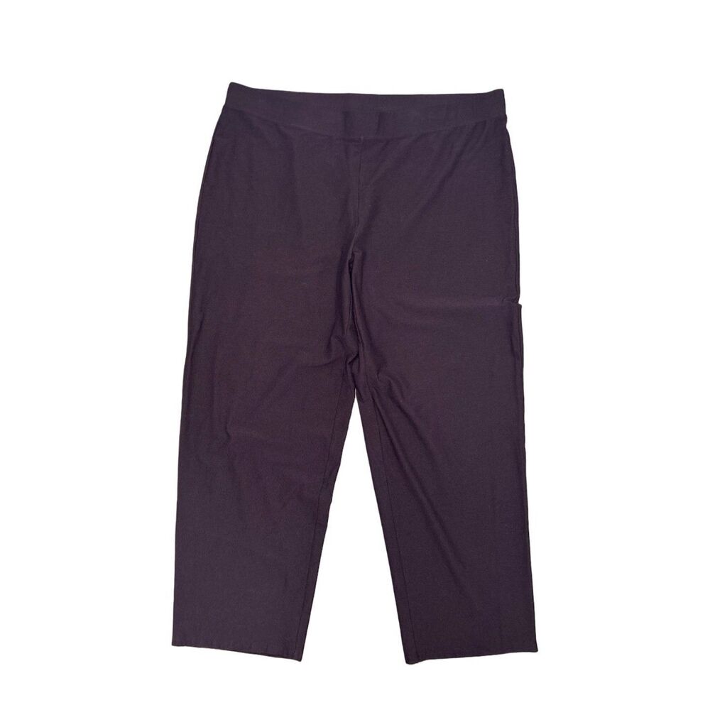 Eileen Fisher Washable Stretch‎ Crepe Straight Pant Plum Size XL